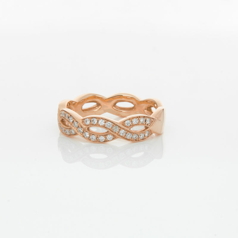 18ct Rose Gold Diamond Band-Ring-Walker & Hall