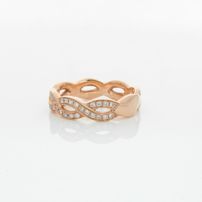 18ct Rose Gold Diamond Band-Ring-Walker & Hall