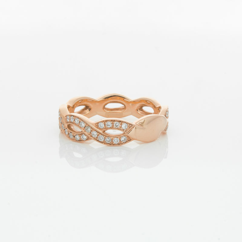 18ct Rose Gold Diamond Band-Ring-Walker & Hall