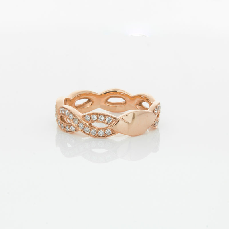 18ct Rose Gold Diamond Band-Ring-Walker & Hall
