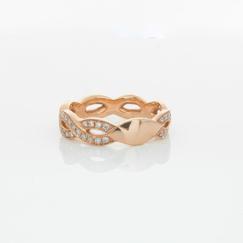 18ct Rose Gold Diamond Band-Ring-Walker & Hall