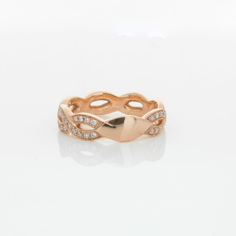 18ct Rose Gold Diamond Band-Ring-Walker & Hall