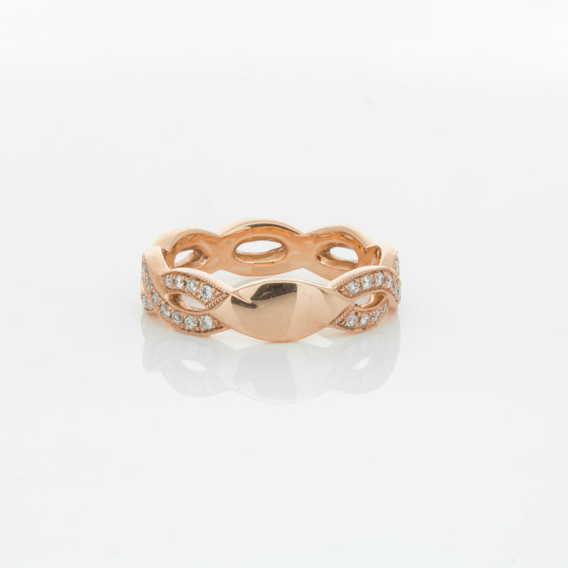 18ct Rose Gold Diamond Band-Ring-Walker & Hall