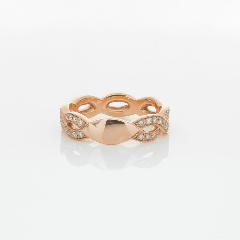 18ct Rose Gold Diamond Band-Ring-Walker & Hall