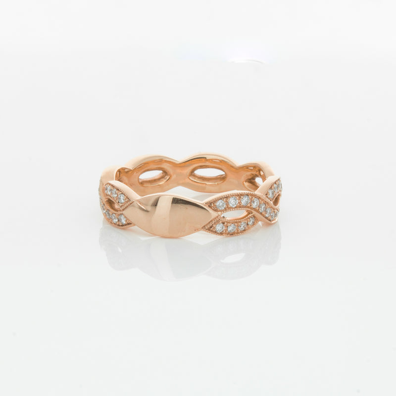 18ct Rose Gold Diamond Band-Ring-Walker & Hall