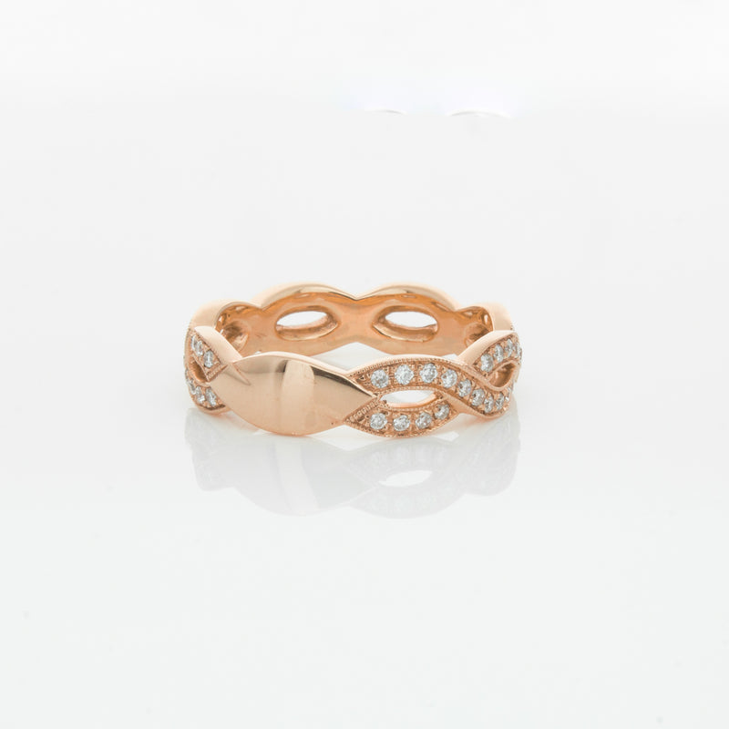 18ct Rose Gold Diamond Band-Ring-Walker & Hall