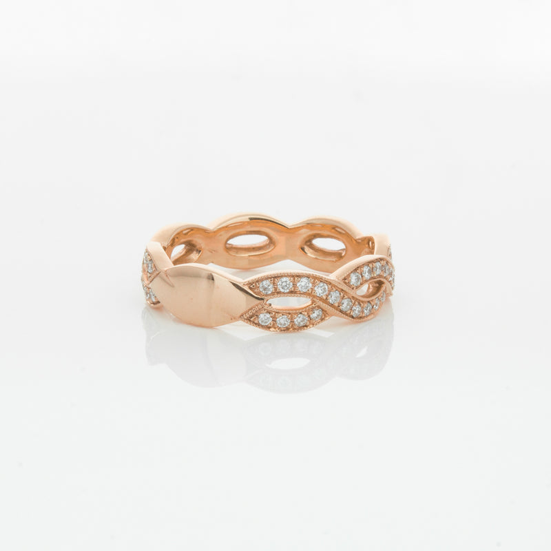 18ct Rose Gold Diamond Band-Ring-Walker & Hall