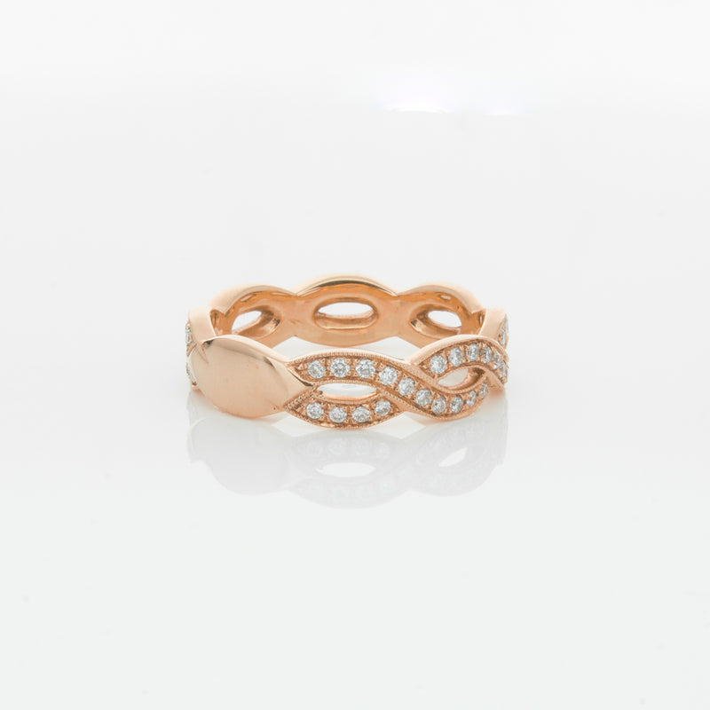 18ct Rose Gold Diamond Band-Ring-Walker & Hall
