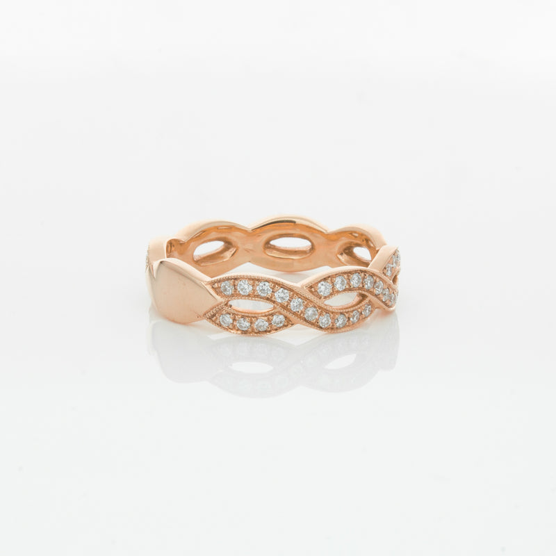 18ct Rose Gold Diamond Band-Ring-Walker & Hall