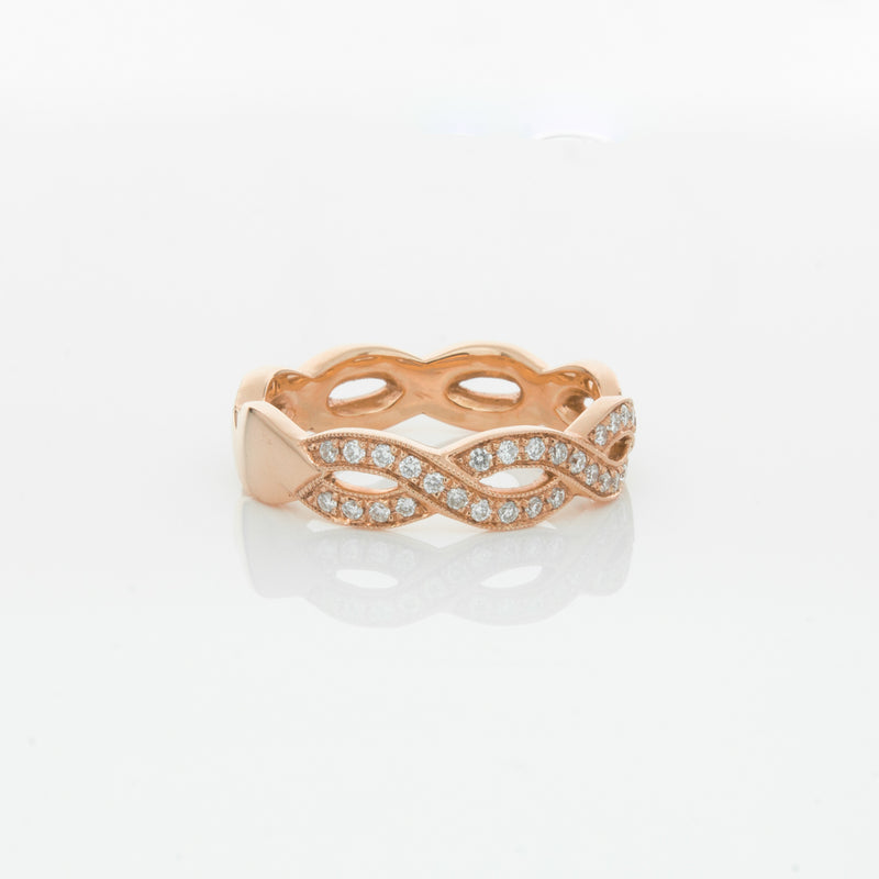 18ct Rose Gold Diamond Band-Ring-Walker & Hall