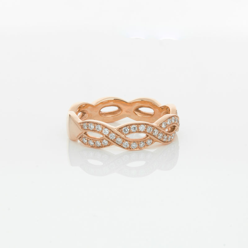 18ct Rose Gold Diamond Band-Ring-Walker & Hall