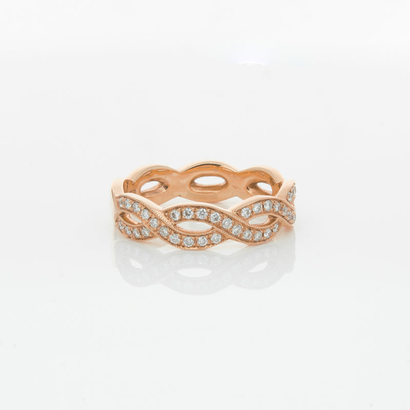 18ct Rose Gold Diamond Band-Ring-Walker & Hall