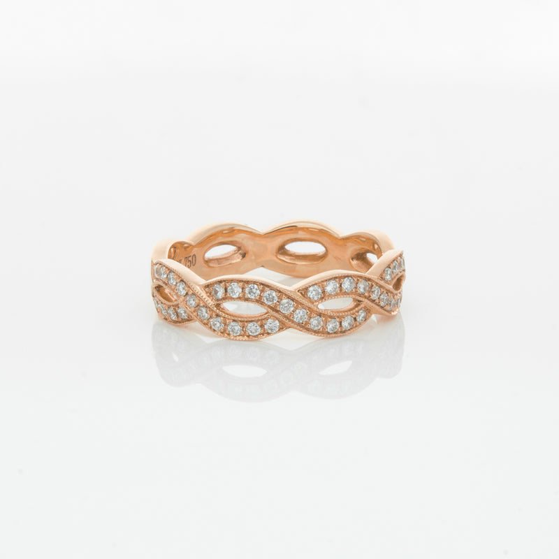 18ct Rose Gold Diamond Band-Ring-Walker & Hall