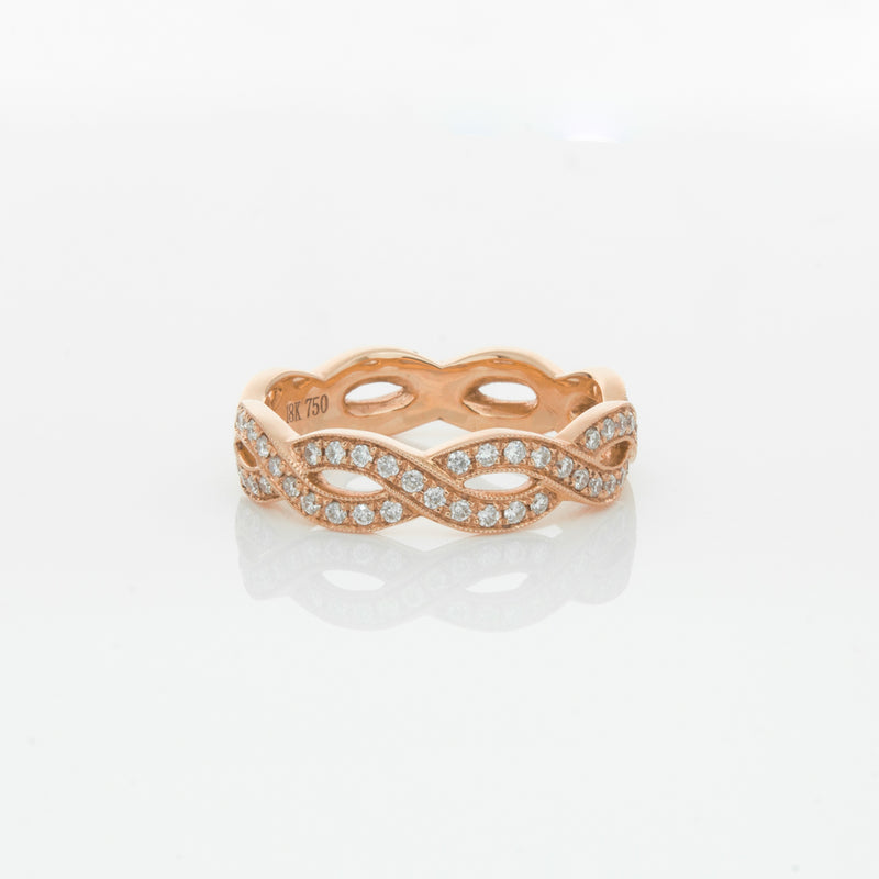 18ct Rose Gold Diamond Band-Ring-Walker & Hall