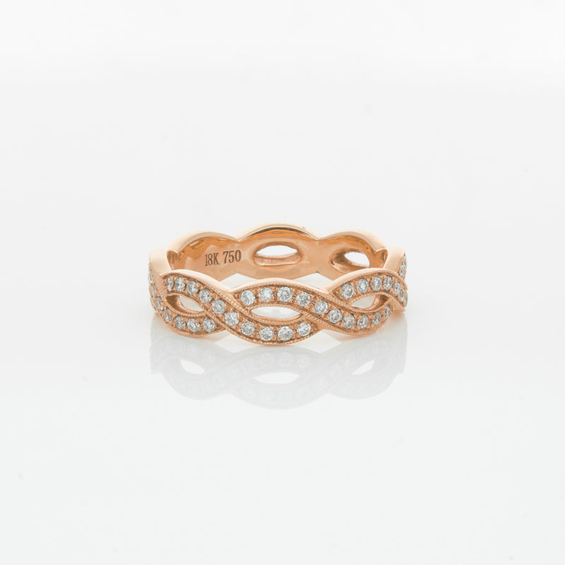 18ct Rose Gold Diamond Band-Ring-Walker & Hall