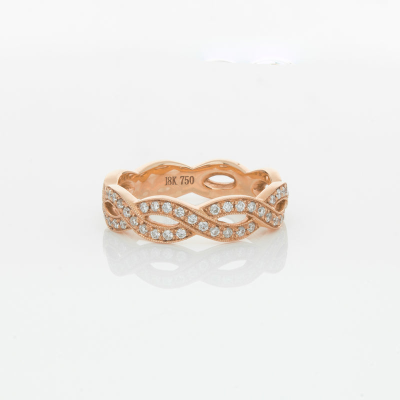 18ct Rose Gold Diamond Band-Ring-Walker & Hall