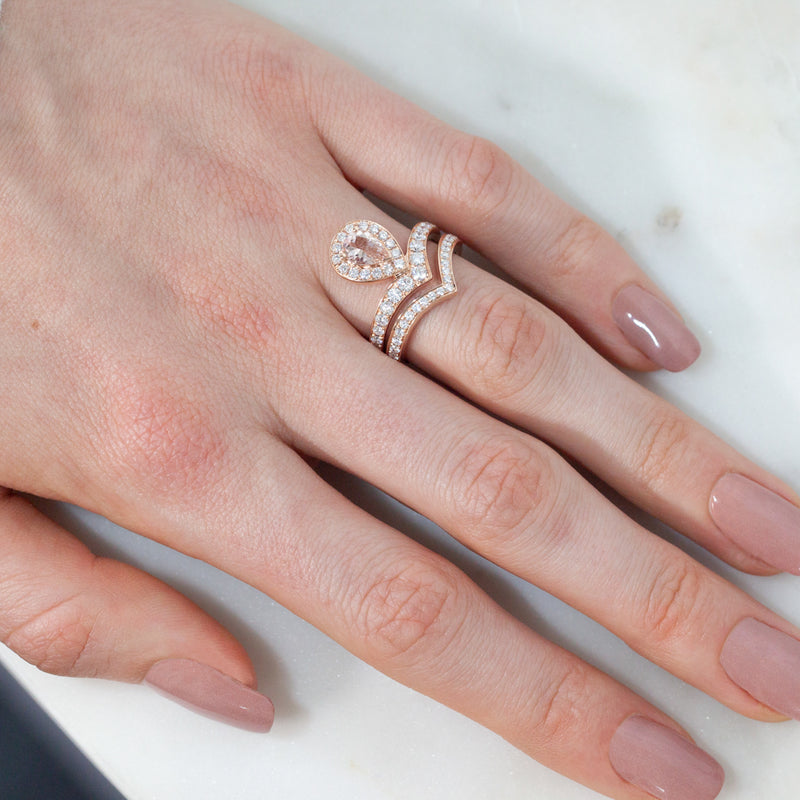 18ct Rose Gold Diamond Tiara Band-Ring-Walker & Hall