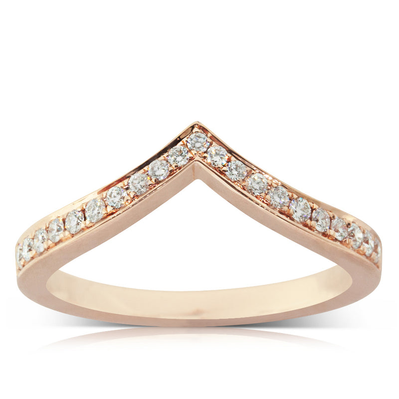 18ct Rose Gold Diamond Tiara Band-Ring-Walker & Hall