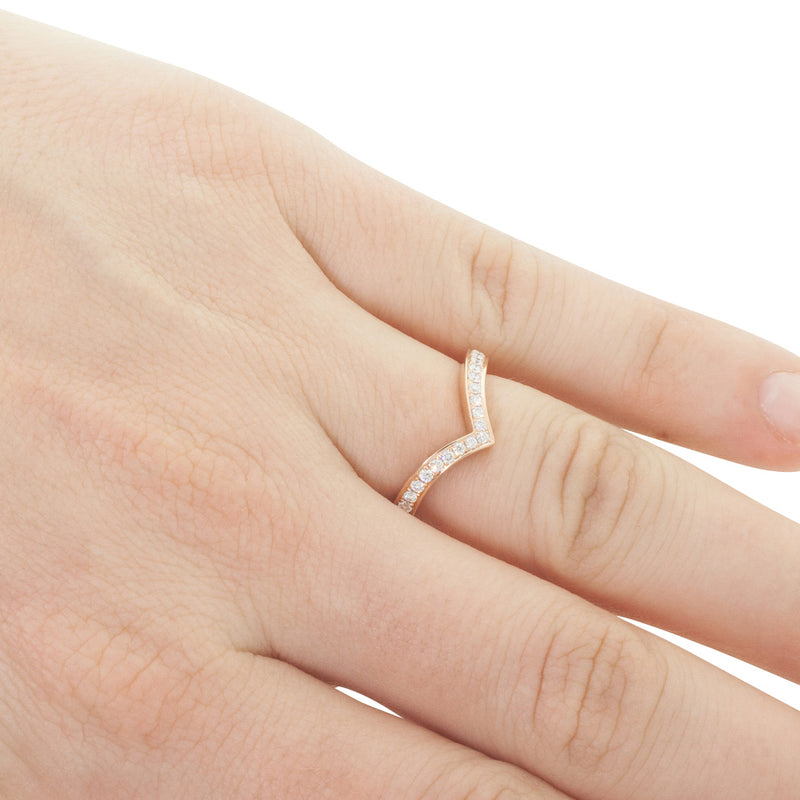 18ct Rose Gold Diamond Tiara Band-Ring-Walker & Hall