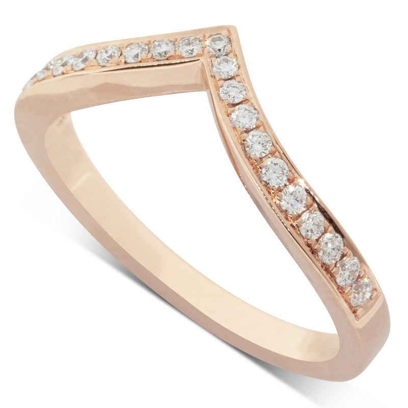 18ct Rose Gold Diamond Tiara Band-Ring-Walker & Hall