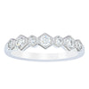 18ct White Gold Diamond Deco Band-Ring-Walker & Hall