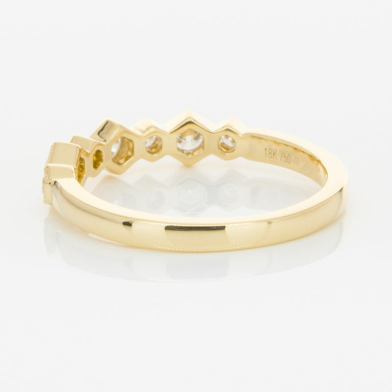 18ct Yellow Gold Diamond Deco Band-Ring-Walker & Hall