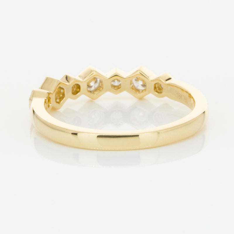 18ct Yellow Gold Diamond Deco Band-Ring-Walker & Hall