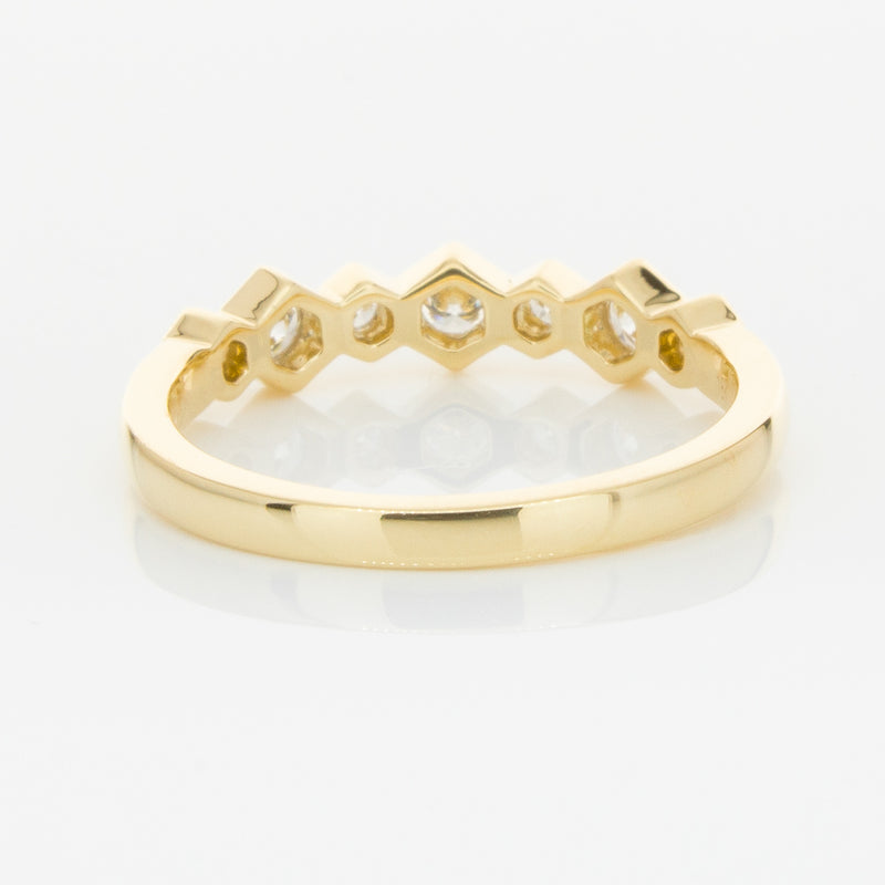 18ct Yellow Gold Diamond Deco Band-Ring-Walker & Hall