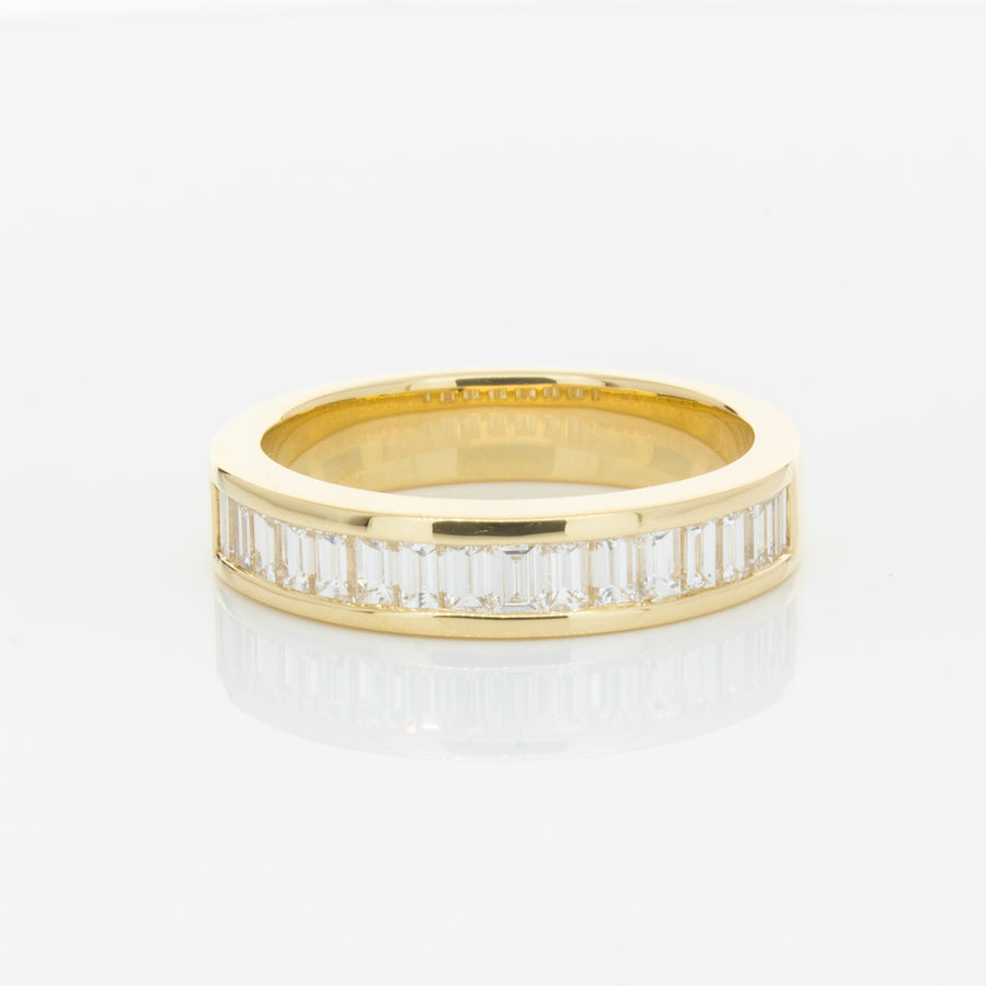 18ct Yellow Gold .80ct Baguette Diamond Eternity Ring-Ring-Walker & Hall