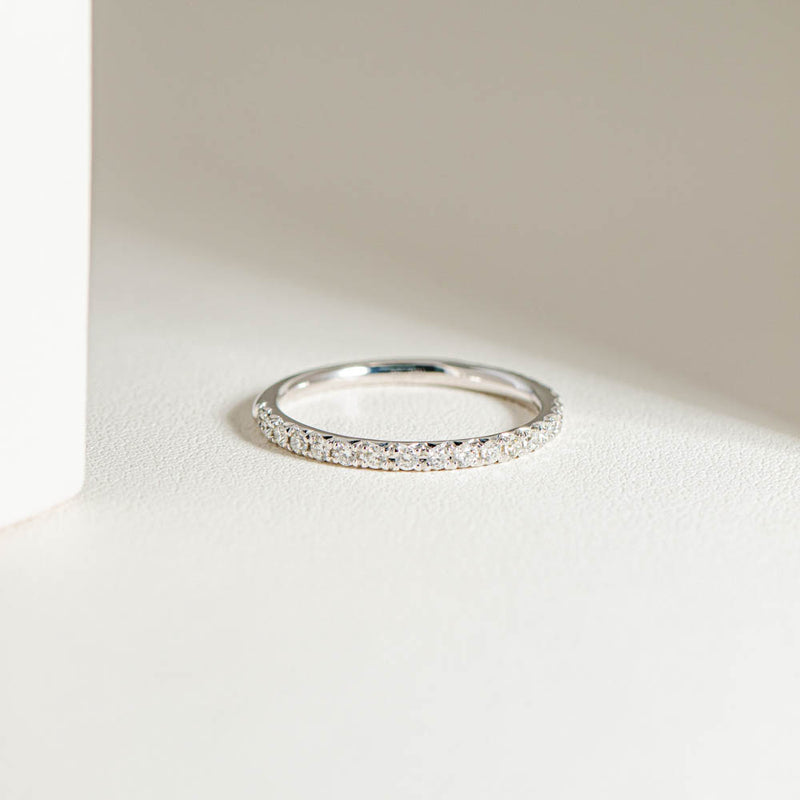 18ct White Gold .34ct Diamond Comet Band-Ring-Walker & Hall