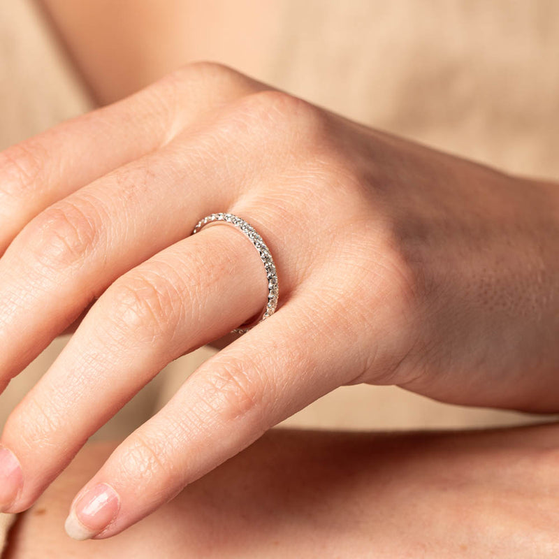 18ct White Gold .34ct Diamond Comet Band-Ring-Walker & Hall