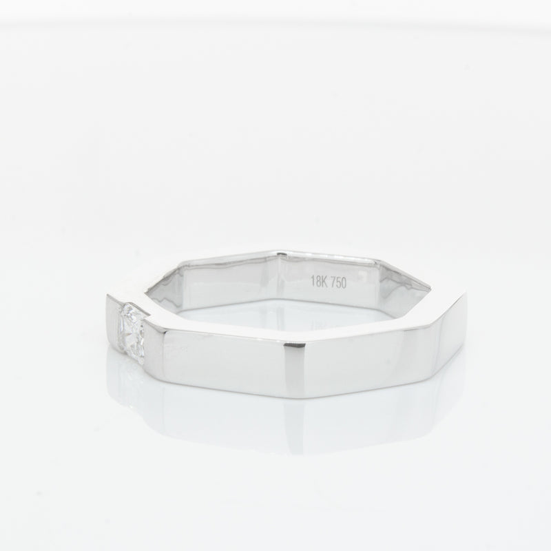 18ct White Gold Diamond Band-Ring-Walker & Hall