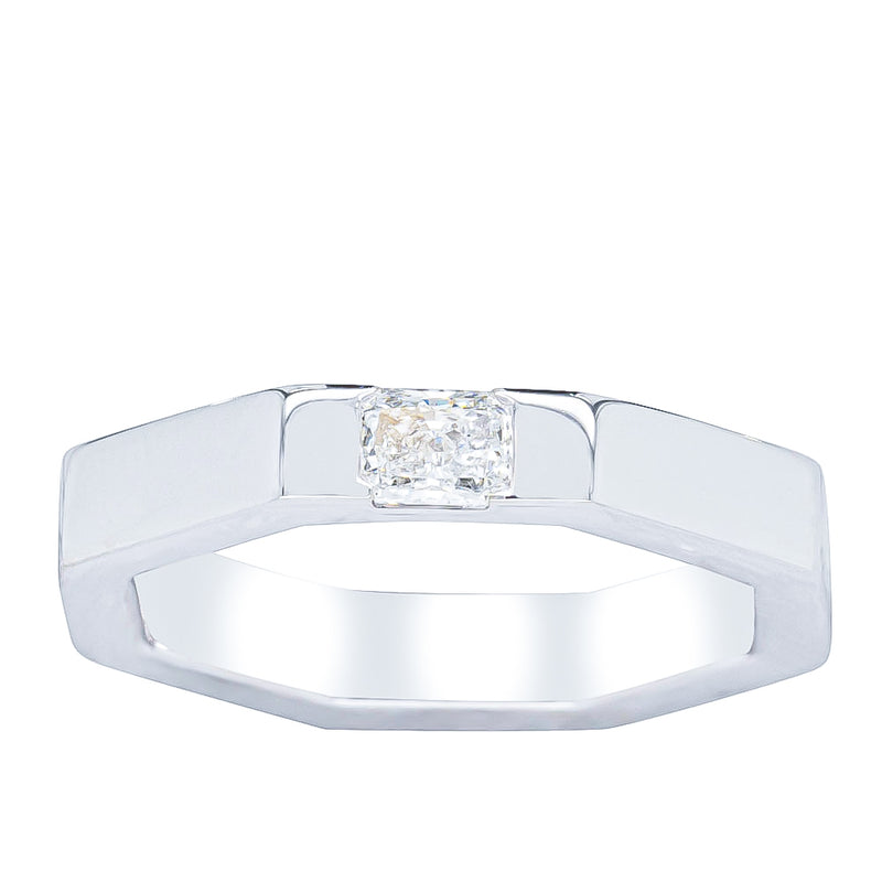 18ct White Gold Diamond Band-Ring-Walker & Hall