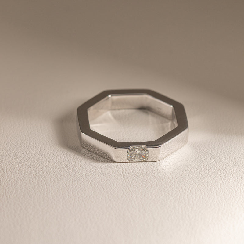 18ct White Gold Diamond Band-Ring-Walker & Hall