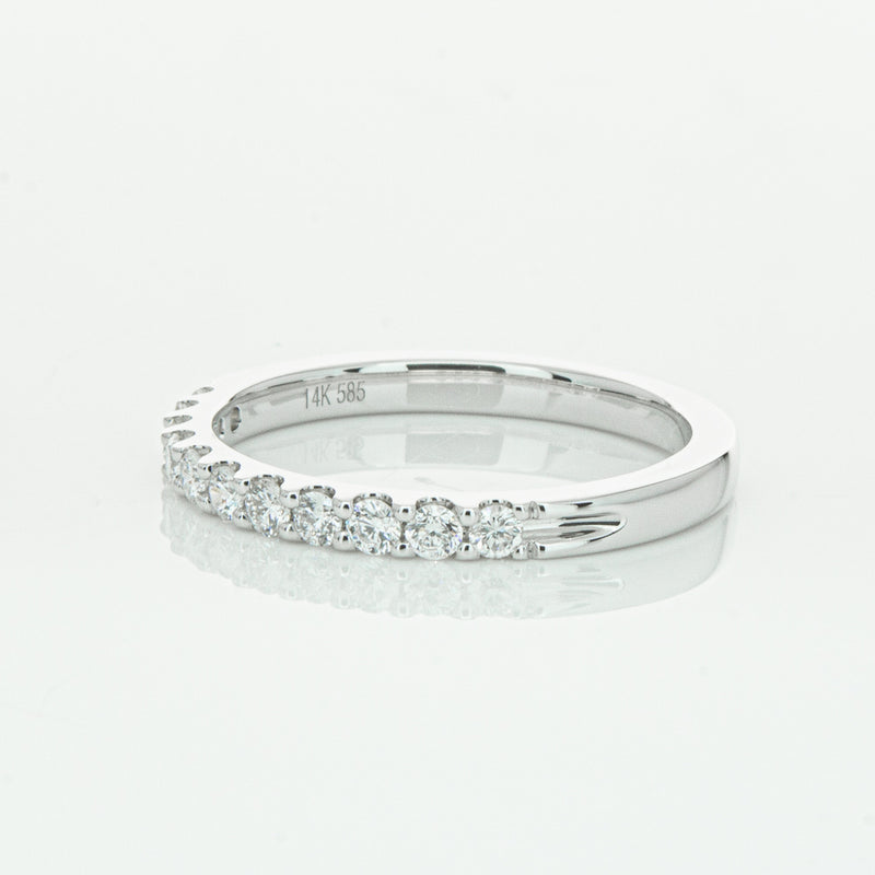 14ct White Gold Diamond Luna Band-Ring-Walker & Hall