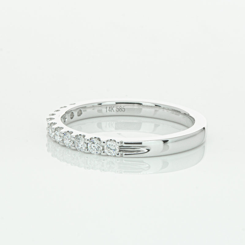 14ct White Gold Diamond Luna Band-Ring-Walker & Hall