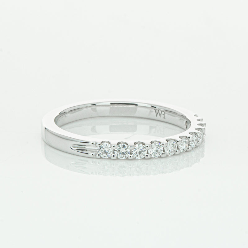 14ct White Gold Diamond Luna Band-Ring-Walker & Hall