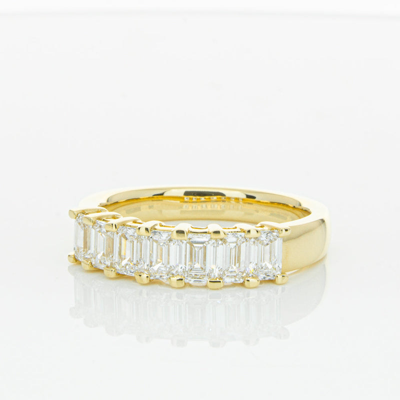 18ct Yellow Gold 1.32ct Emerald Cut Diamond Asra Ring-Ring-Walker & Hall