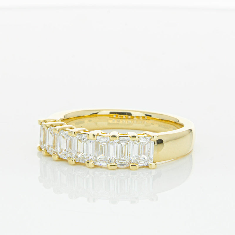 18ct Yellow Gold 1.32ct Emerald Cut Diamond Asra Ring-Ring-Walker & Hall