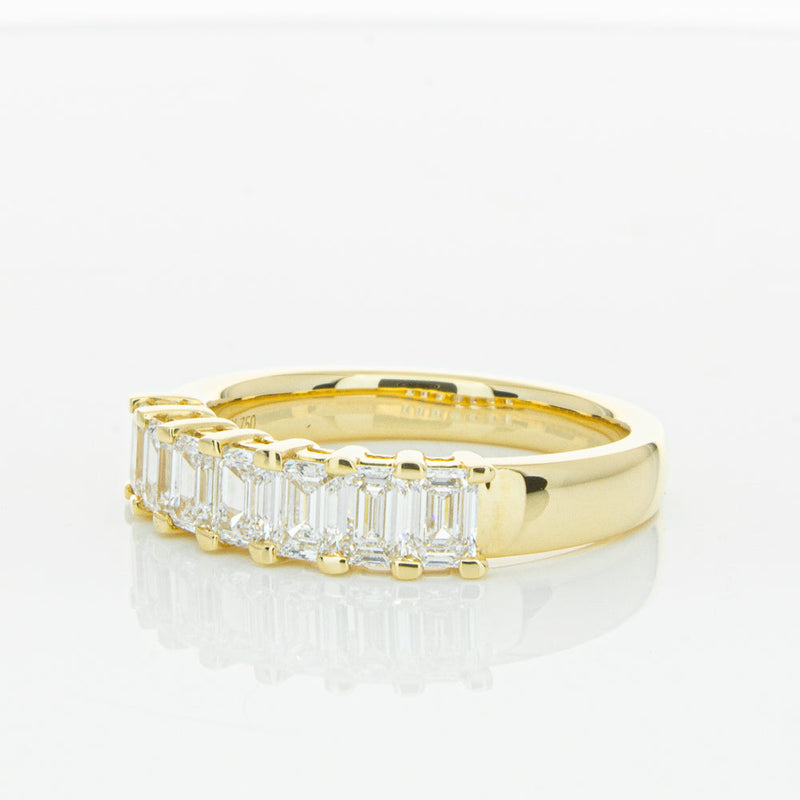 18ct Yellow Gold 1.32ct Emerald Cut Diamond Asra Ring-Ring-Walker & Hall