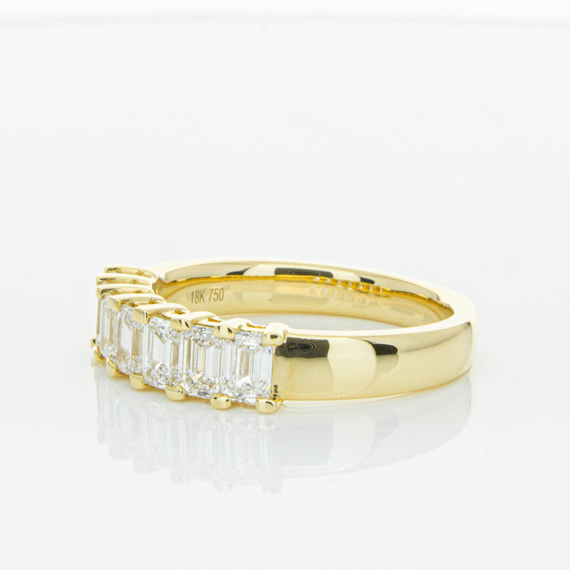 18ct Yellow Gold 1.32ct Emerald Cut Diamond Asra Ring-Ring-Walker & Hall