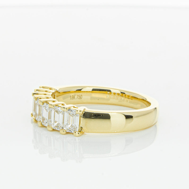 18ct Yellow Gold 1.32ct Emerald Cut Diamond Asra Ring-Ring-Walker & Hall