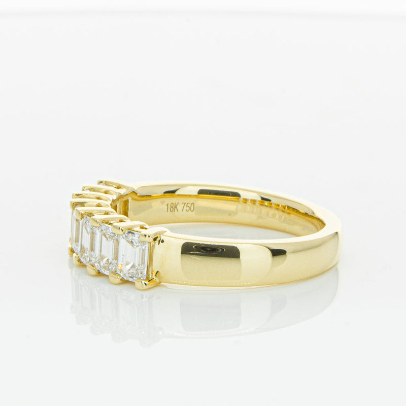 18ct Yellow Gold 1.32ct Emerald Cut Diamond Asra Ring-Ring-Walker & Hall