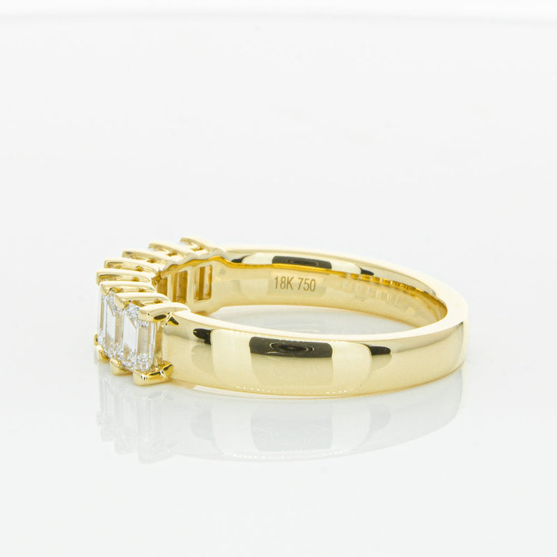 18ct Yellow Gold 1.32ct Emerald Cut Diamond Asra Ring-Ring-Walker & Hall