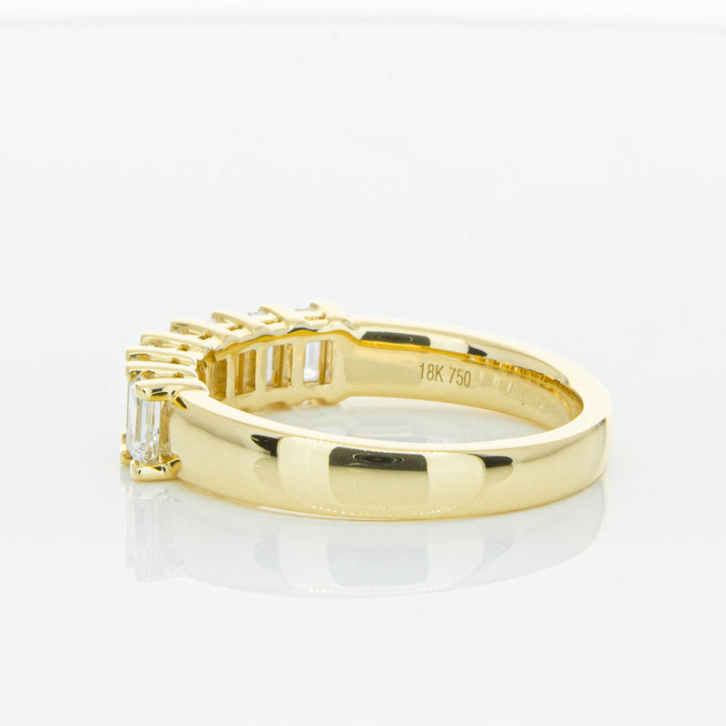 18ct Yellow Gold 1.32ct Emerald Cut Diamond Asra Ring-Ring-Walker & Hall