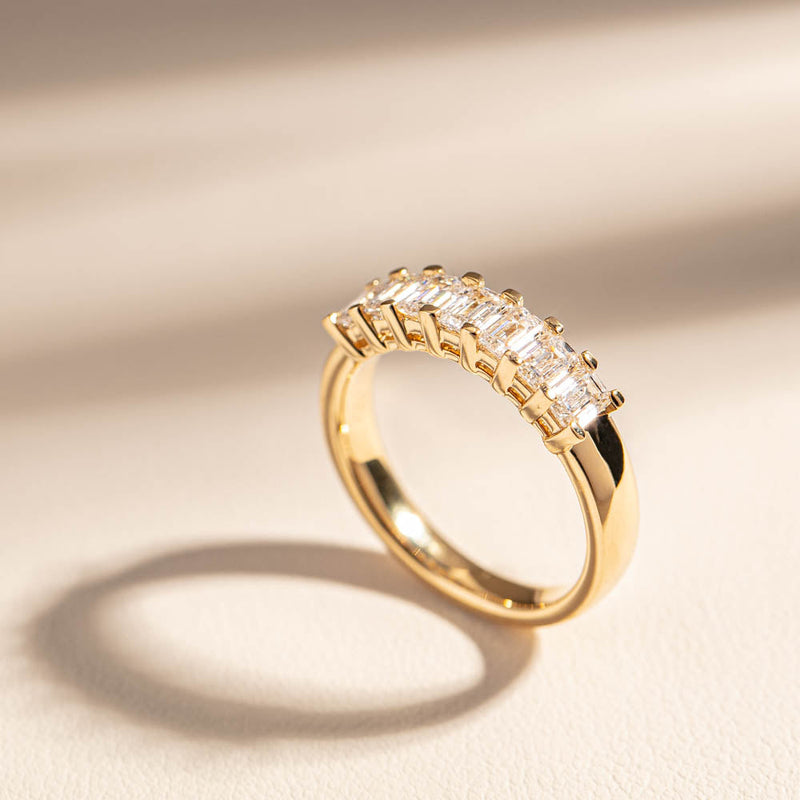 18ct Yellow Gold 1.32ct Emerald Cut Diamond Asra Ring-Ring-Walker & Hall