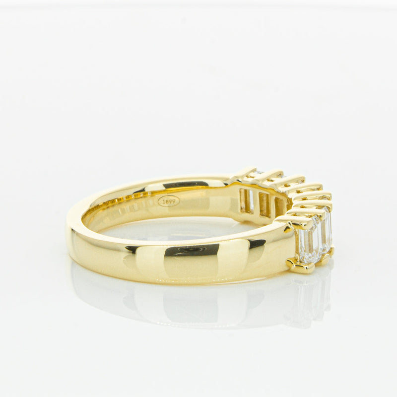 18ct Yellow Gold 1.32ct Emerald Cut Diamond Asra Ring-Ring-Walker & Hall