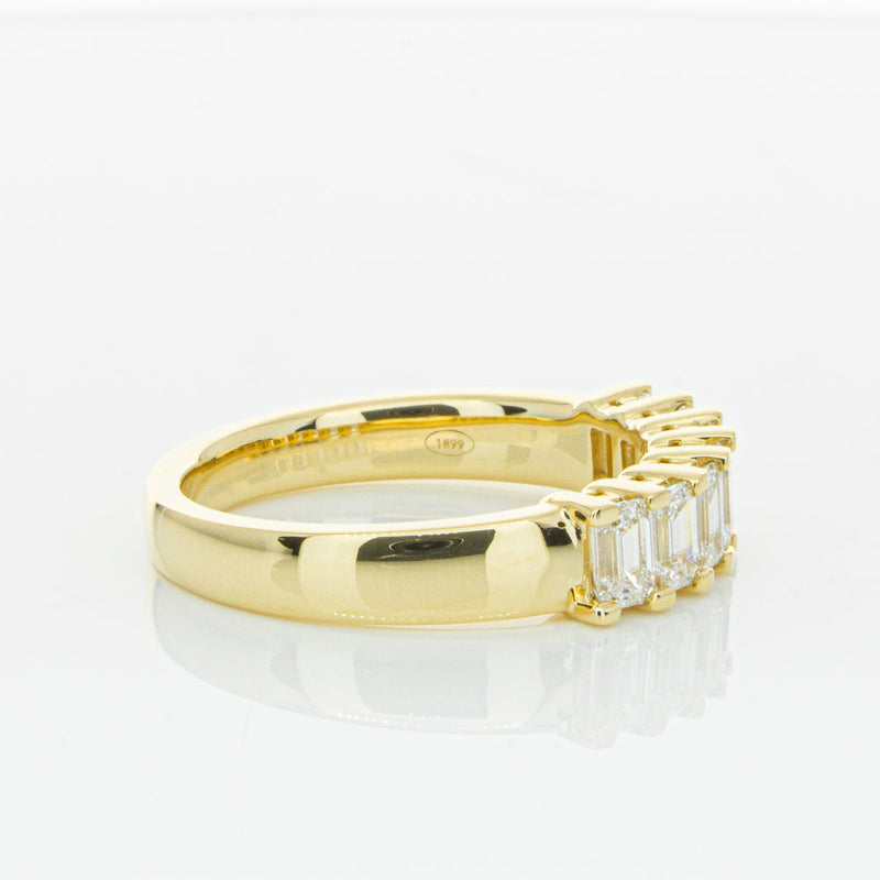 18ct Yellow Gold 1.32ct Emerald Cut Diamond Asra Ring-Ring-Walker & Hall