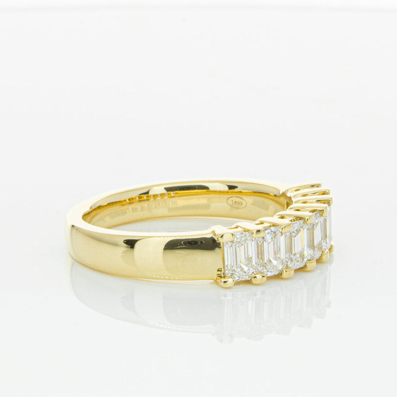 18ct Yellow Gold 1.32ct Emerald Cut Diamond Asra Ring-Ring-Walker & Hall