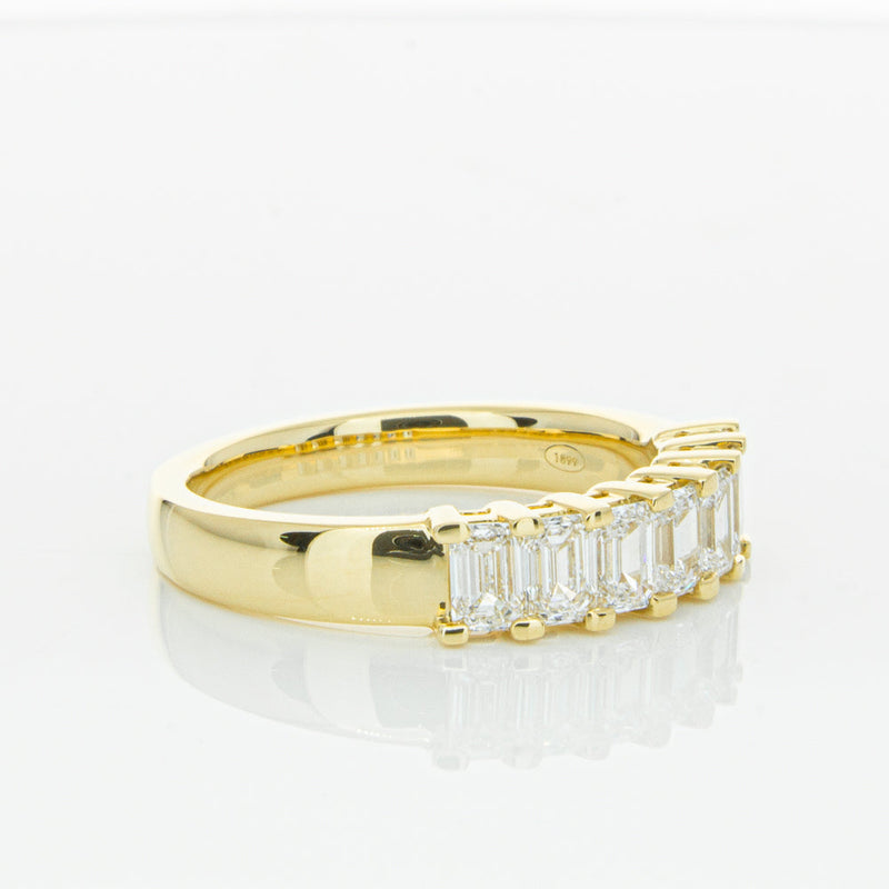 18ct Yellow Gold 1.32ct Emerald Cut Diamond Asra Ring-Ring-Walker & Hall